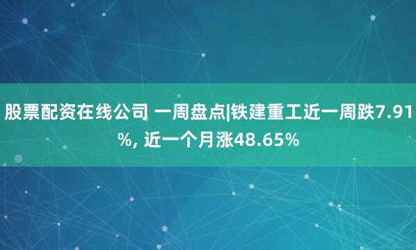 股票配资在线公司 一周盘点|铁建重工近一周跌7.91%, 近一个月涨48.65%